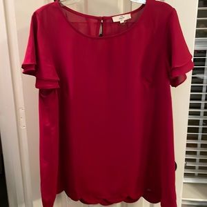 Red Short Sleeve Blouse